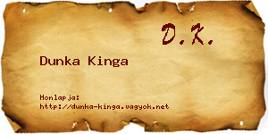 Dunka Kinga névjegykártya